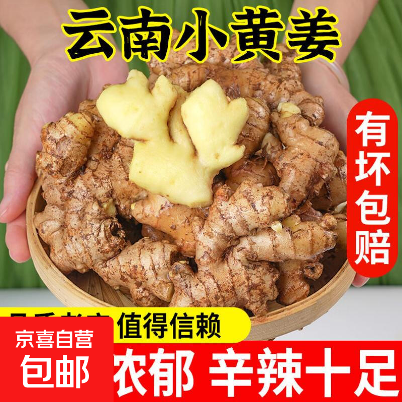 【东东买菜】新鲜现挖云南小黄姜调味料 新鲜生鲜正宗小黄姜 云南新鲜小黄姜带箱1斤