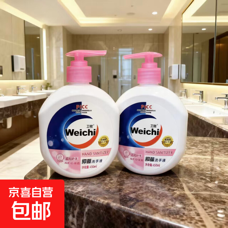 【推荐】温和滋润抑菌洗手液持久清香按压式温和清洁母婴可用家用 450g*2瓶+1个按压泵头【复购装】