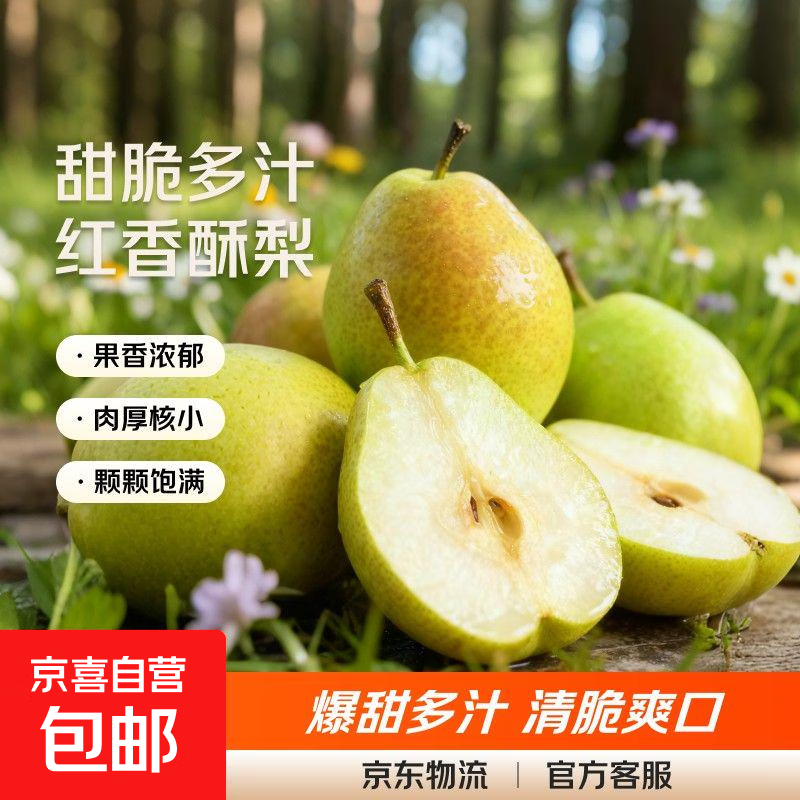 京喜加河北红香酥酥脆多汁新鲜水果果园直发整箱包邮中翠梨新11全站 带箱2斤（单果100g+)