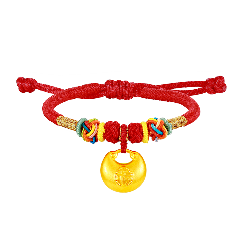 夢(mèng)金園足金胖胖福鎖包吊墜 古法5D硬金萬(wàn)純小金坨 百日周歲禮物 送寶寶