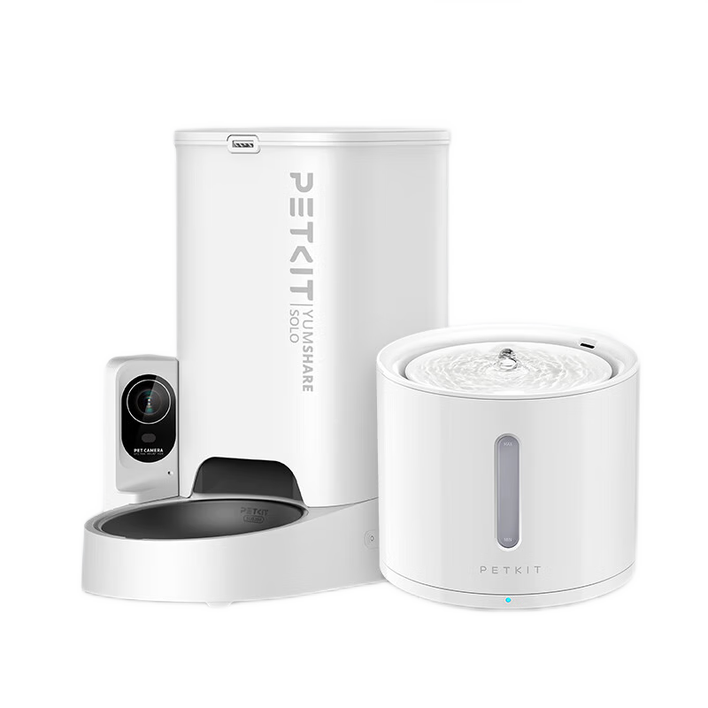 小佩寵物智能自動(dòng)喂食器貓咪飲水機 貓糧狗糧遠程控制自動(dòng)定時(shí)定量 可視SOLO喂食器+SOLO 2飲水機