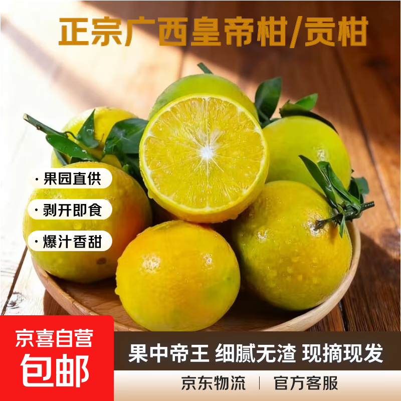 【现摘】广西皇帝柑新鲜贡柑水果柑橘桔子沃柑蜜桔砂糖桔整箱 带箱9斤 50mm+