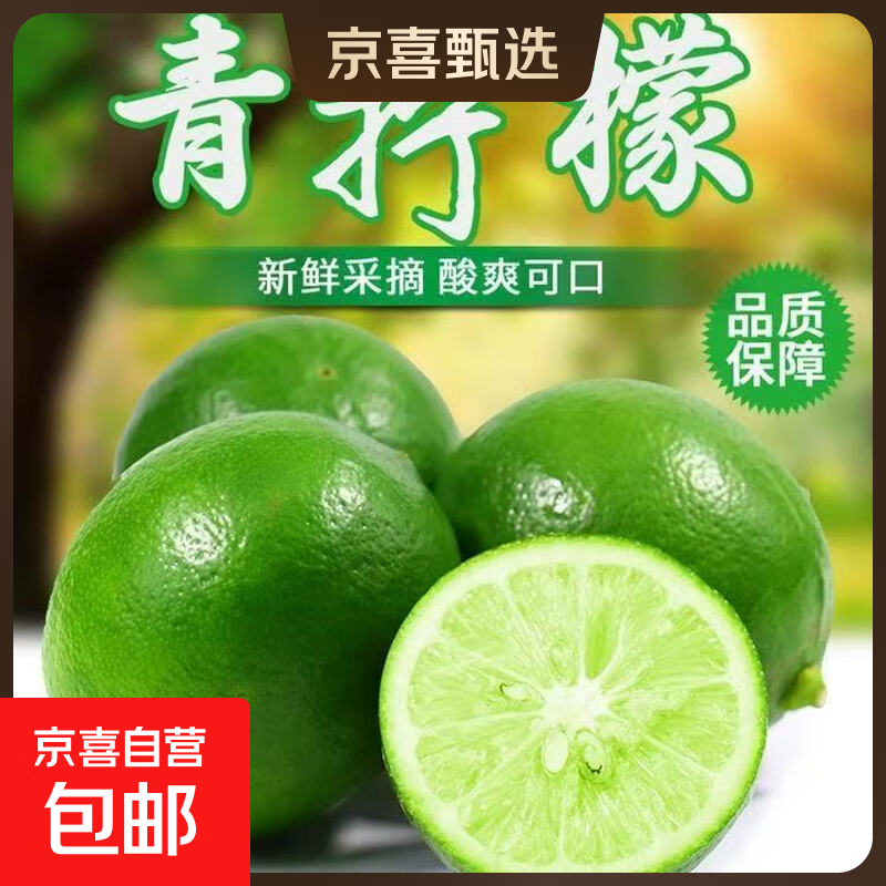 【独立包装】新鲜现摘青柠檬非无籽柠檬茶饮搭档 单果80克 青柠檬3粒装