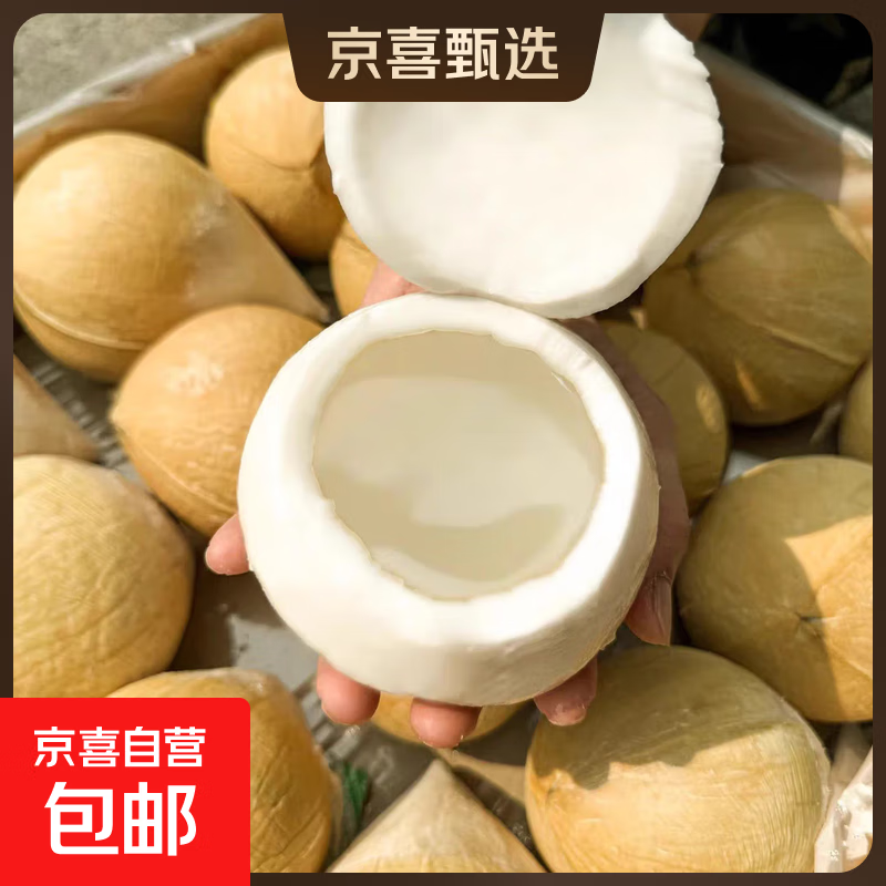 泰国进口奶香椰皇丹嫩沙多香水椰煲鸡汤老椰子新鲜水果京东包邮 泰国椰皇9个装高性价比送软刀 特大果500g-600g