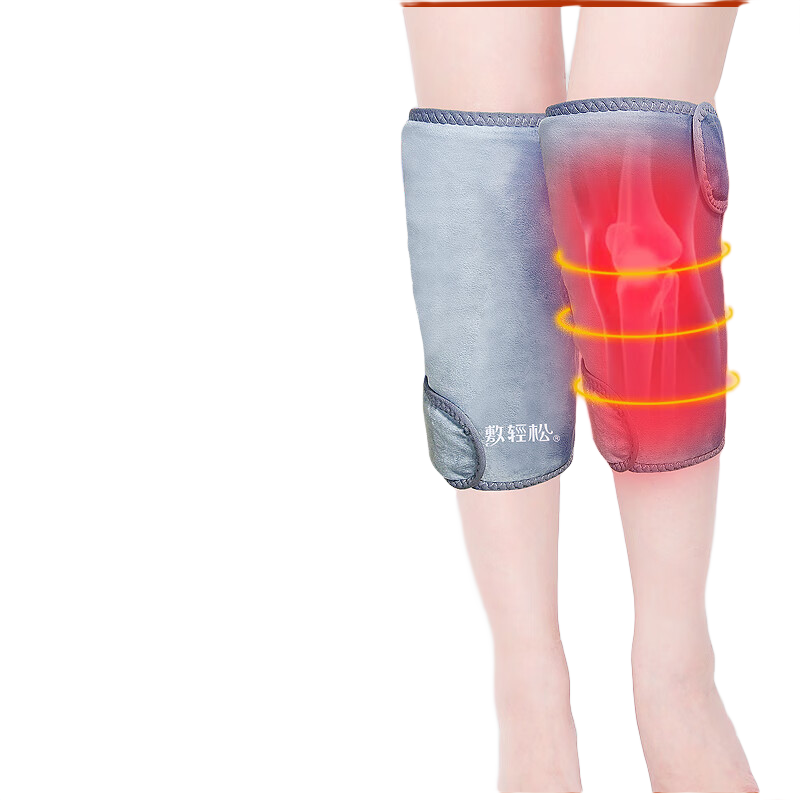 敷輕松碳纖維發(fā)熱電加熱護膝保暖關(guān)節膝蓋熱敷紅光加熱按摩護膝艾炙送禮 雙只護膝【敷輕松寶藍】+艾灸包 均碼
