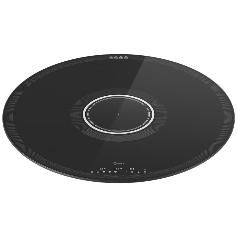 美的（Midea）暖菜板加热热菜板保温板饭菜板 带电陶炉可打火锅2025新款多功能家用加热桌垫 大尺寸80cm/1米转盘 【火锅+暖菜+电动旋转】80YH