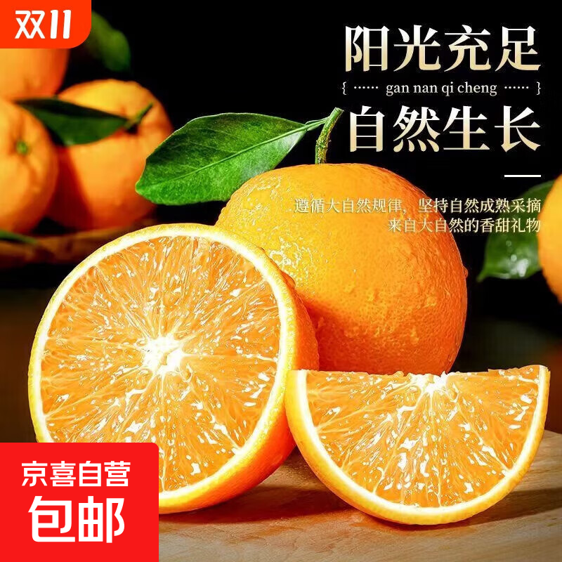 湖北枝江2025脐橙纽荷尔脐橙当季产地直发橙子新鲜采摘65-70mm 带箱2斤 中果65-75mm