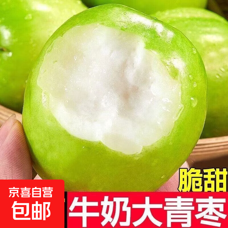 福建青枣牛奶枣新鲜水果脆甜枣贵妃蜜枣孕妇可吃【单果50g起】 【家庭装】中果带箱5斤-净重4.5斤【约30-35个果】