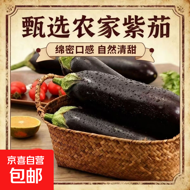 【东东买菜】山东新鲜紫皮农家茄子黑皮长茄当季蔬菜烧烤批发 2斤茄子带箱 2斤