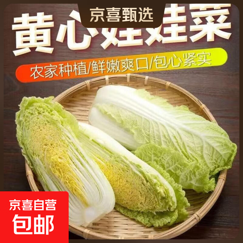 【东东买菜】霜打黄心大娃娃菜黄心菜大白菜辣白菜酸菜产地批发 大娃娃菜2斤含箱