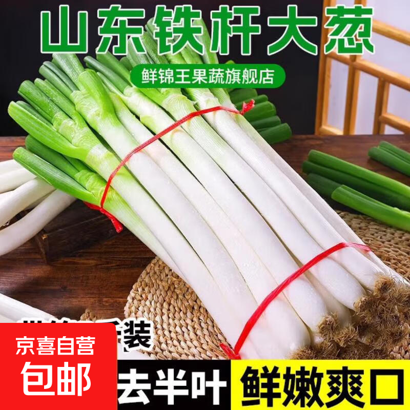 山东正宗铁杆大葱新鲜净葱长白葱蔬菜调料火锅食材蘸酱清甜脆嫩 净葱去皮去半叶尝鲜1斤净重