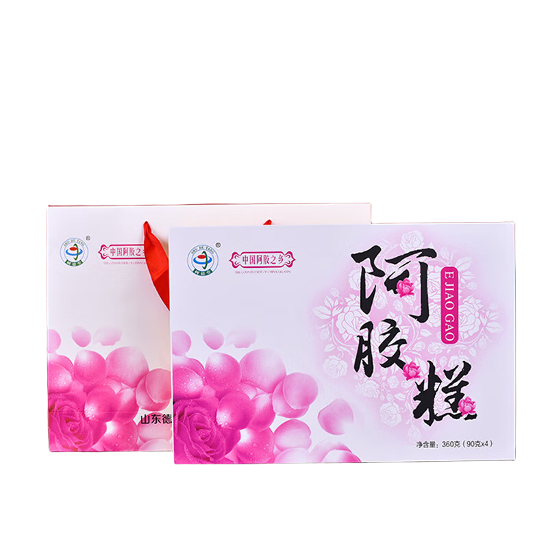 商超同款东阿镇树德堂阿胶 玫瑰阿胶糕360礼盒 送礼袋