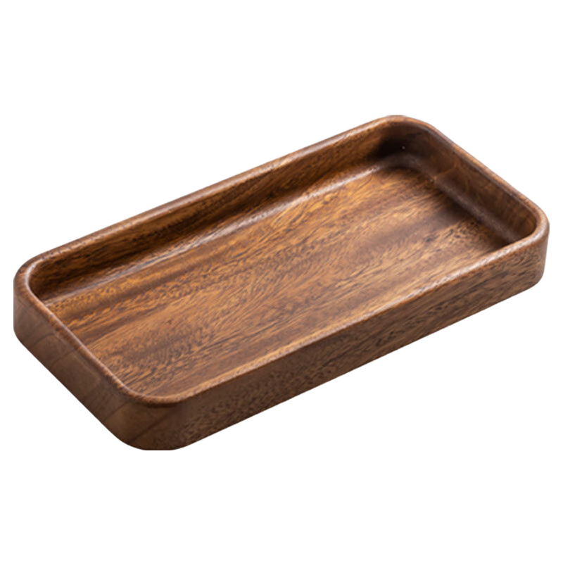 木雅軒胡桃木實木果盤零食盤客廳大號水果盤家用干果收納盒木質(zhì)糖果盤 胡桃木長方果盤:30*15*4.5cm