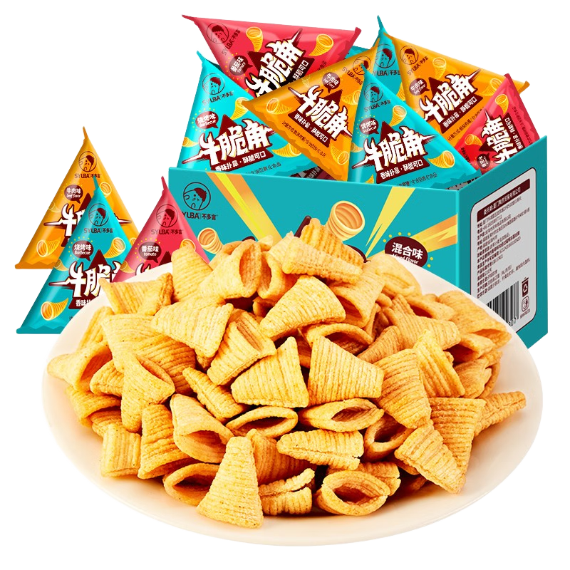 不多言牛脆角独立包装虎牙脆妙脆角三角脆尖角脆膨化食品休闲零食品小吃 【1箱/520g/约52包】牛脆角
