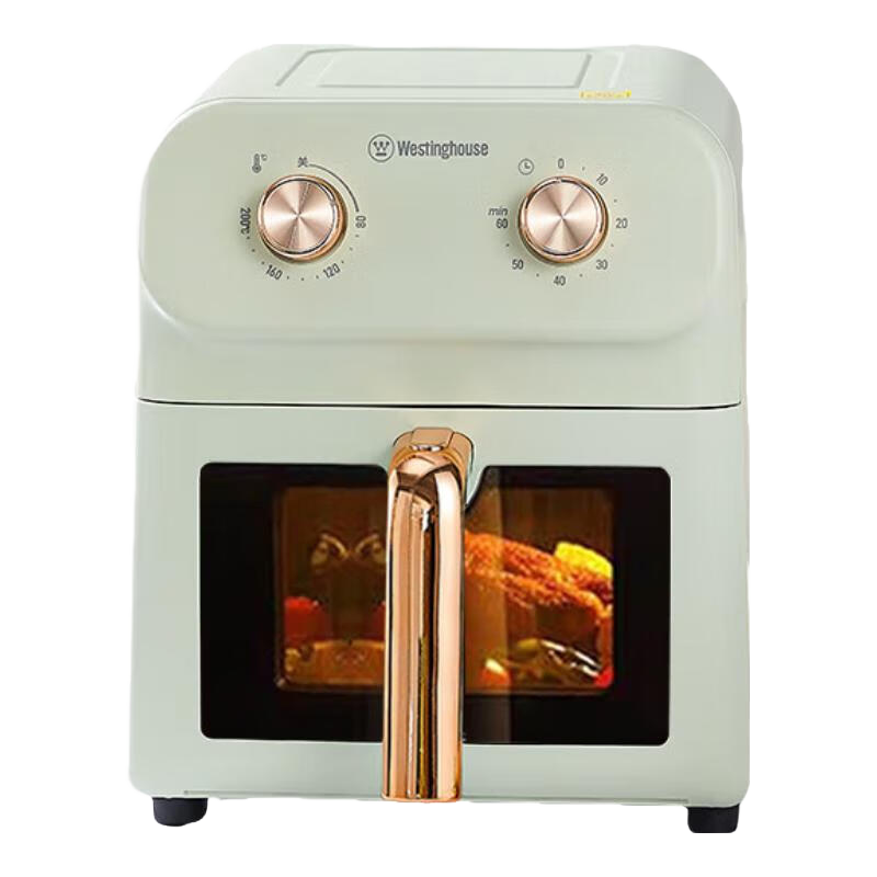 西屋空气炸锅可视免翻面6L大容量电炸锅新款金属内腔智能多功能电烤箱 【非可视】奶油绿 6L