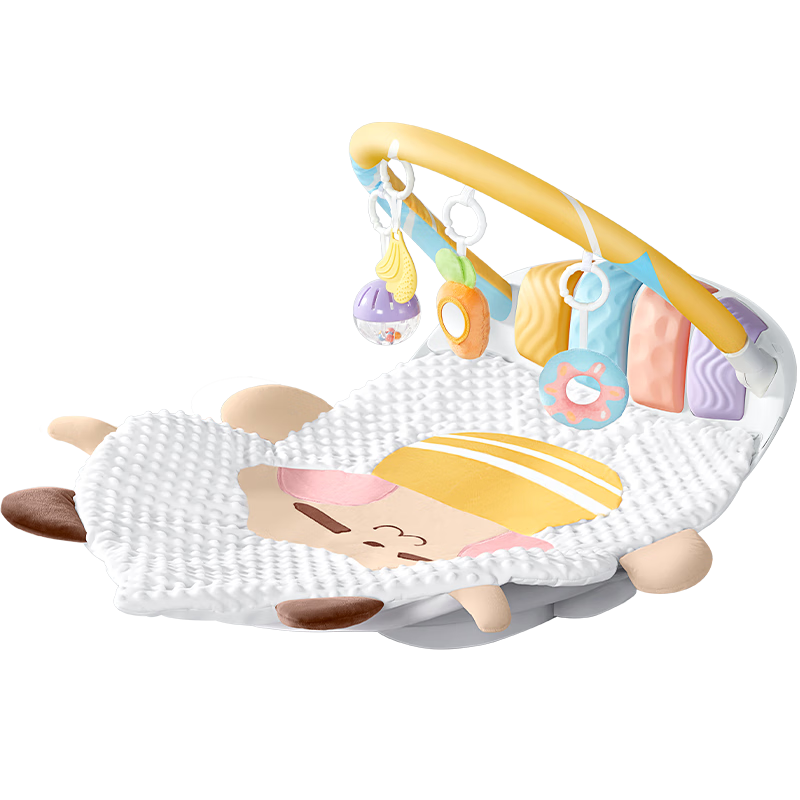 澳貝（auby）嬰兒玩具懶羊羊搖搖樂(lè)健身架哄睡搖椅腳踏鋼琴新生兒禮盒滿(mǎn)月禮物