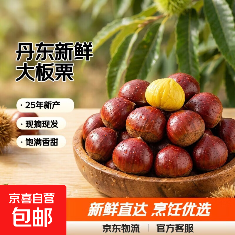 【东东农场专供】25年丹东新板栗生板栗炒菜专用新鲜蔬菜生鲜 25年新下树 2斤 送栗爪