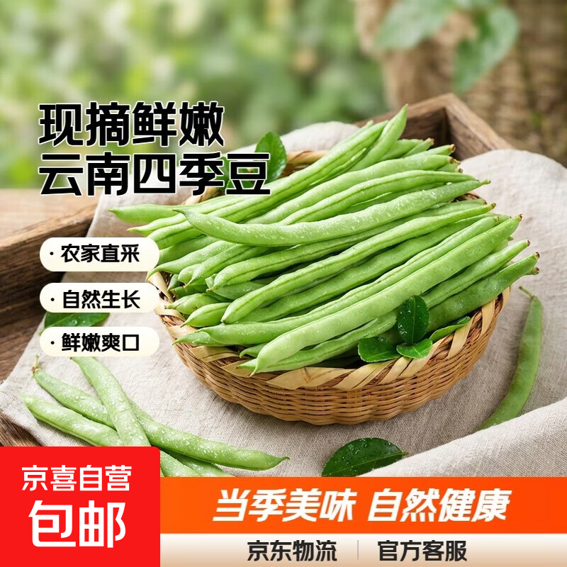 农家四季豆新鲜现摘云南长扁豆角农家应当季蔬菜芸豆现摘菜豆 新鲜四季豆1斤
