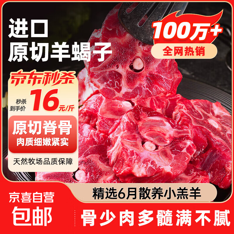 精选原切羊蝎子新鲜带骨散养乳羔羊肉羊脊骨红焖火锅生鲜食材 原切羊蝎子2斤