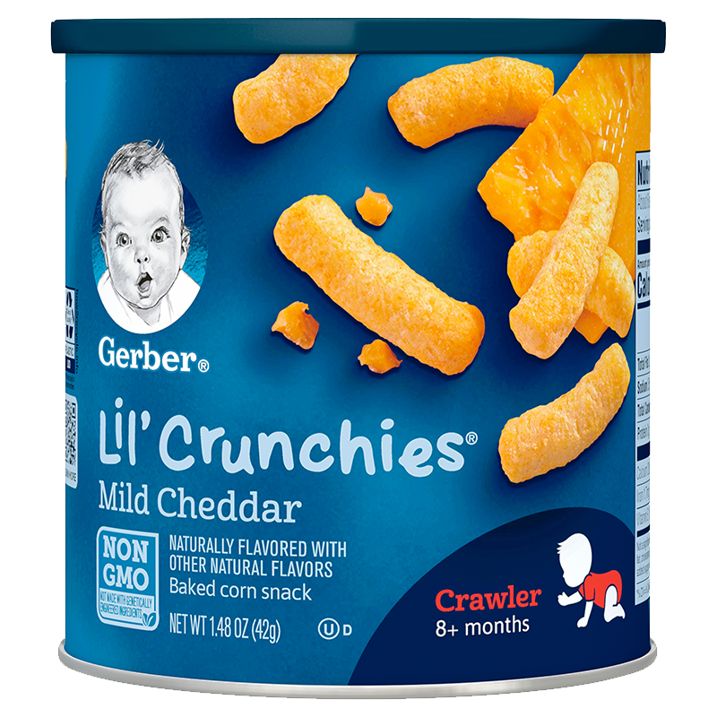 嘉宝Gerber  婴儿泡芙 手指泡芙淡切达奶酪味 三段 (8个月以上）42g 美国原装进口