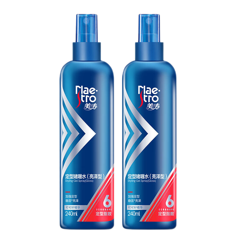 美濤(Maestro) 美濤定型啫喱水 亮澤型 240ml*2瓶 定型指數(shù)6星-8星 2瓶6星加強定型啫喱水 480ml