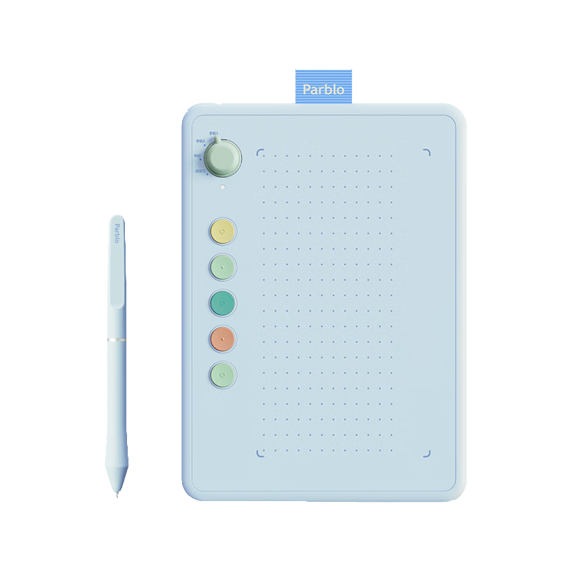 Parblo 摸魚小Q板數(shù)位板可接手機(jī)電腦手寫板繪畫板電子繪板書寫板學(xué)生老師網(wǎng)課畫板 【純享版】Baby藍(lán)（適用于手機(jī)和有C口電腦）