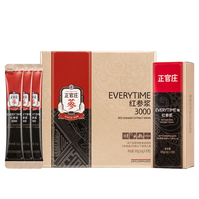 正官莊人參 EVERYTIME紅參漿300g*10盒（整箱裝）含皂苷 花少好營(yíng)養