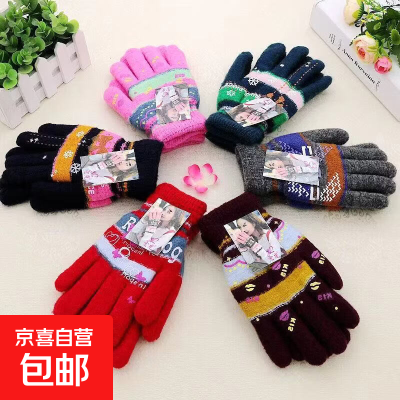 摩托车手套双层加绒加厚防寒保暖手套户外骑行秋冬运动电动车手套 马海毛男士【双层】颜色随机 均码