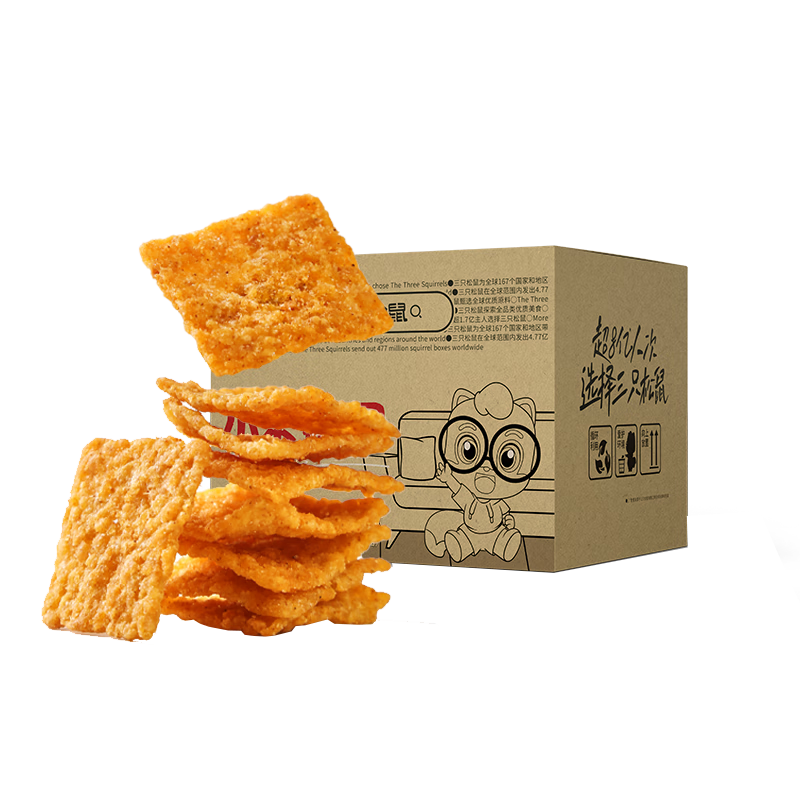 PLUS：三只松鼠 小米锅巴 800g 烧烤香辣味