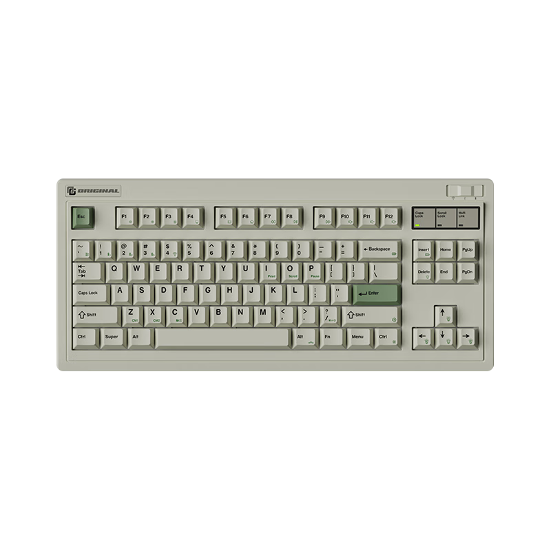 FL·ESPORTS 腹灵 OG87 84键 2.4G蓝牙 多模无线机械键盘 经典白 冰锋银轴 RGB