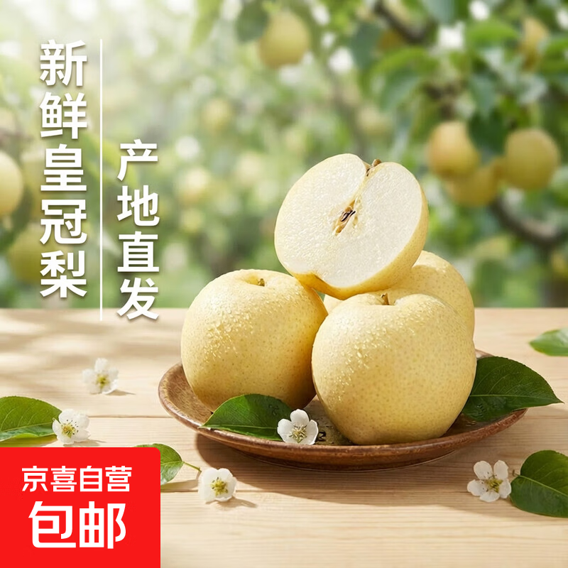 正宗河北皇冠梨产地直发深泽皇冠梨10 皇冠梨带箱2斤装净重1.6-1.8斤