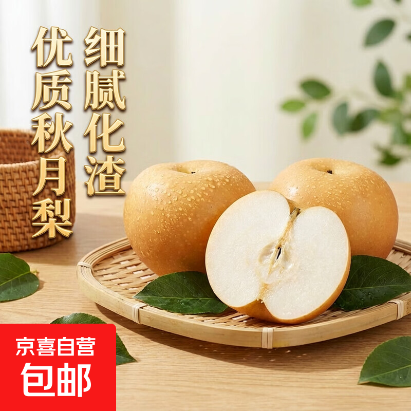 正宗秋月梨冰糖无渣新鲜水果甜梨访山客 净重4.5斤+ 7-9个单果250g+