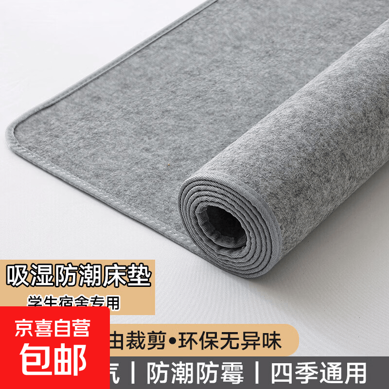 隔脏吸湿气防霉床上用学生宿舍专用单人床防潮床垫隔潮榻榻米垫子 5mm加厚款灰色+精致包边 150x200cm（单人床）