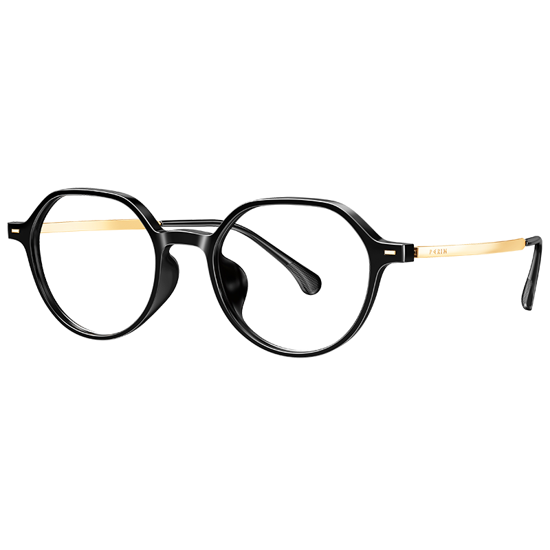 派麗蒙復(fù)古美拉德女款圓框可配高度近視小框眼鏡防藍(lán)光變色眼鏡男85087 T4透明紅茶框/古銅灰 派麗蒙1.74鏡片【500-800】