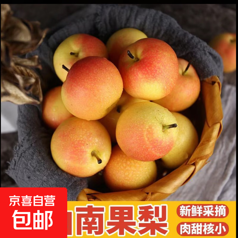 正宗红皮南果梨东北特产新鲜水果酒香新鲜孕妇宝宝水果 笨南果梨全黄纸箱装 带箱1斤小果