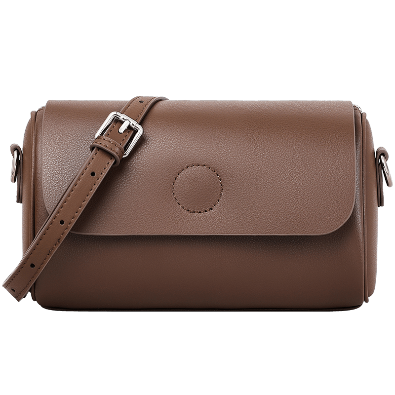 viney斜挎包包女包牛皮枕头包轻奢腋下包生日新年礼物送女生女友 【咖色】送老婆实用高级感洋气腋下包 时尚百搭休闲小众圆筒包