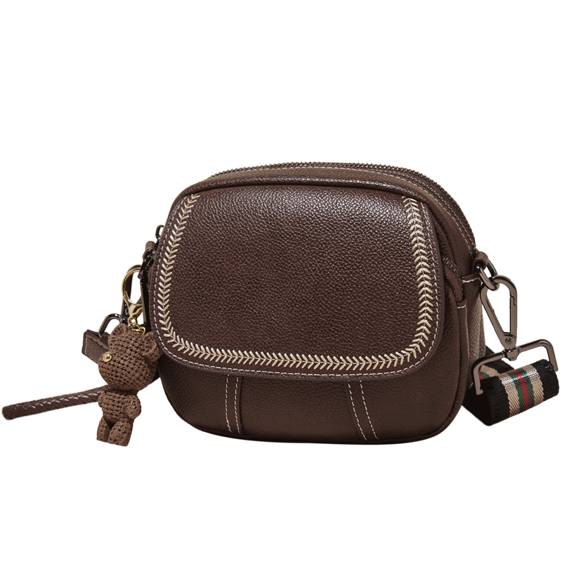 金狐貍（FOXER）頭層牛皮女士包包女包大容量單肩包斜挎包小包輕奢女友生日禮物