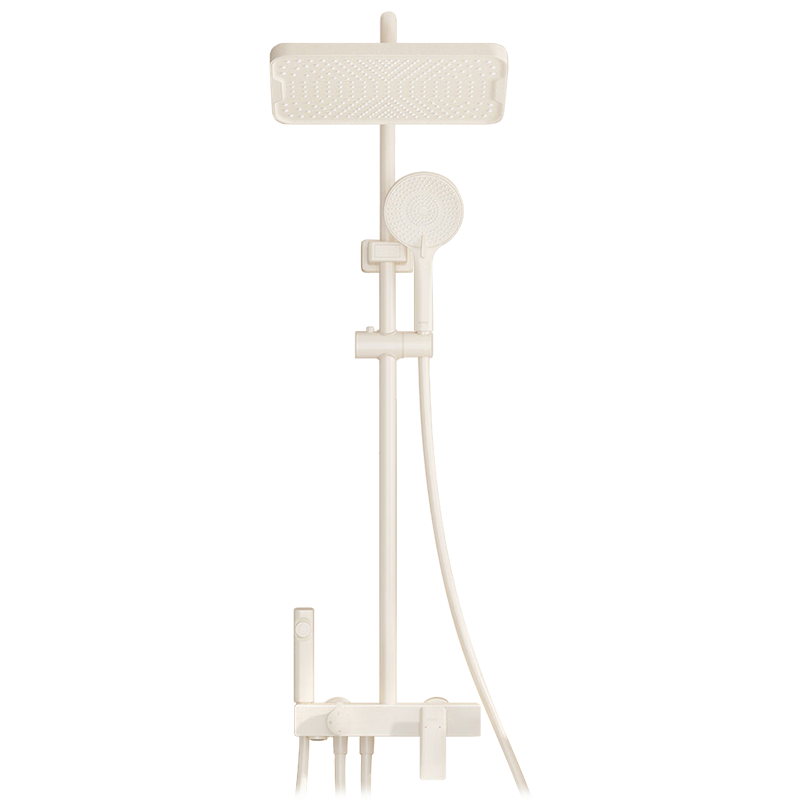 日丰淋浴花洒全套装奶白简易花洒浴室沐浴器四功能冷热款RF-98470BPW