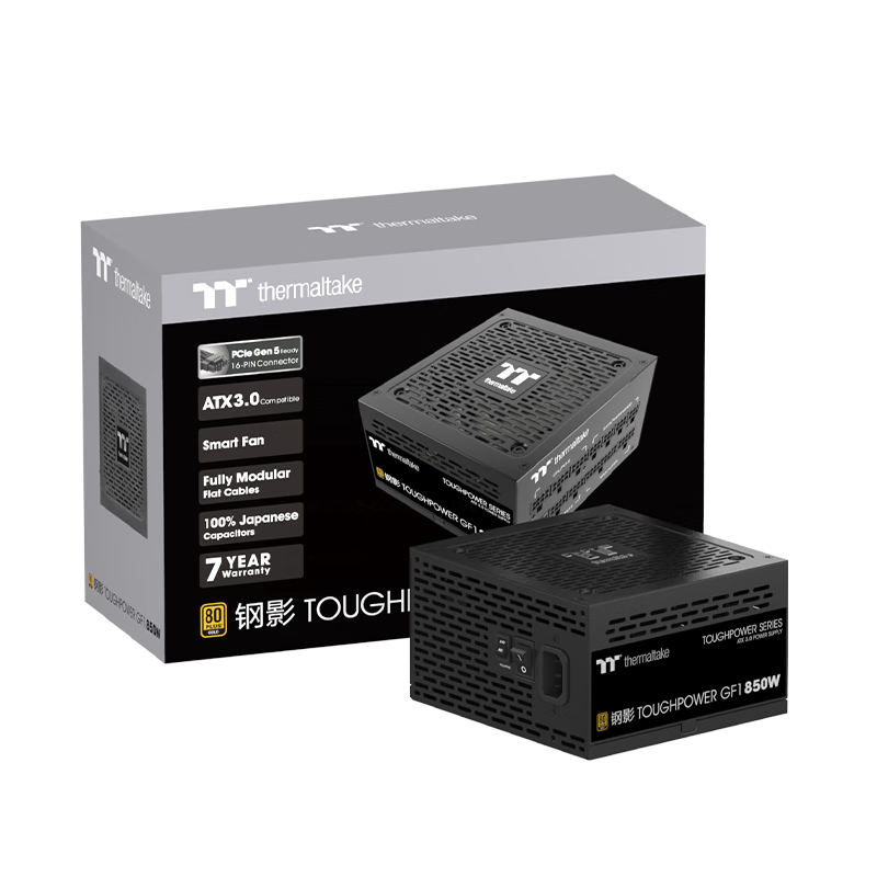 ThermaltakeTtӰToughpower GF1 ԵԴ(80PLUS/ȫģ/ȫϵ/̨ʽԴ GF1 ATX3.0 850Wʵ1680Ԫ,ۺ420/