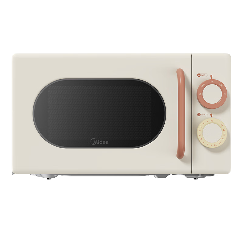 美的小滋味系列快手变频微波炉 云朵系列20L家用小型甜甜圈奶油风百搭复古转盘式一级能效M2H1 乳白色