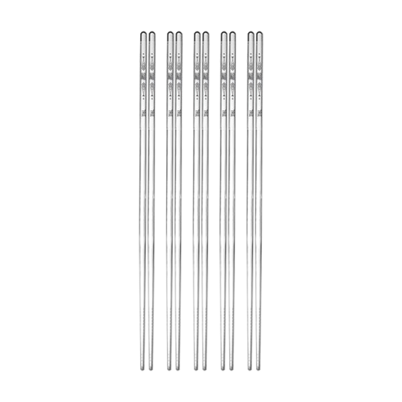 拾画316L不锈钢筷子5双  防烫防滑家用筷餐具套装SH-6687