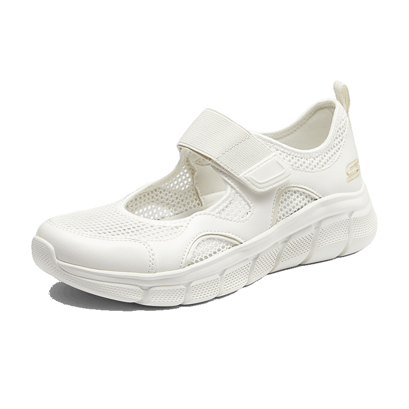 斯凱奇（Skechers）女鞋夏季網(wǎng)面透氣瑪麗珍淺口單鞋平底百搭休閑鞋通勤工作鞋117327