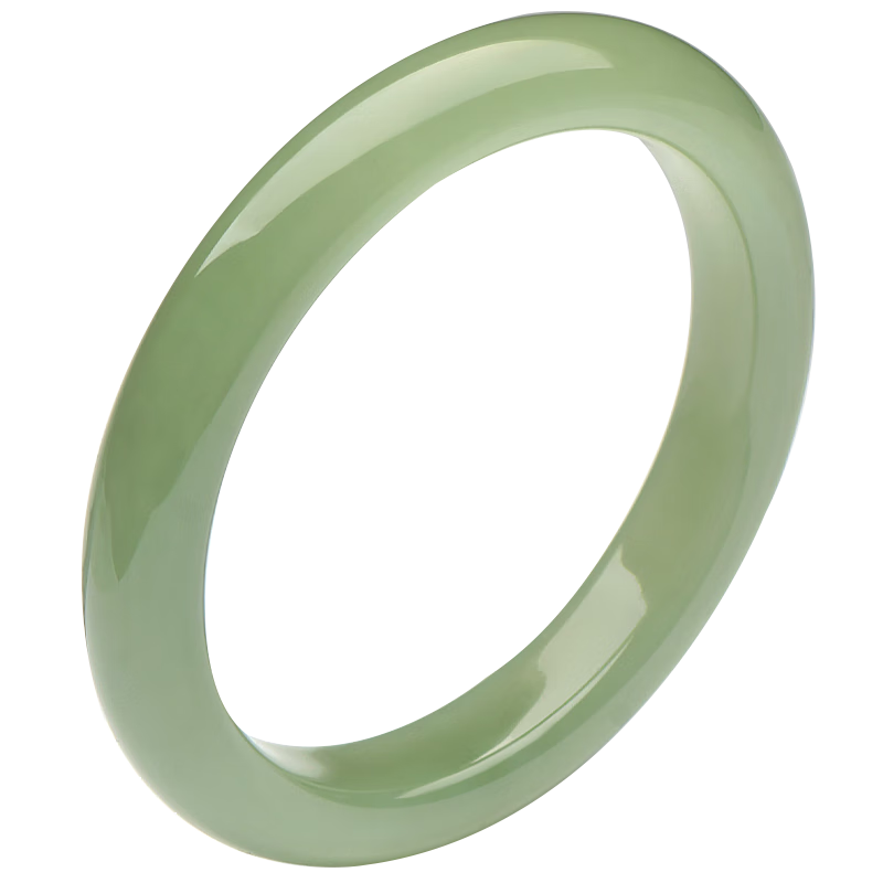 可玉可求 和田玉手镯 女晴水色细料玉镯子 寓意平安圆满 亲朋好友礼物 约53毫米