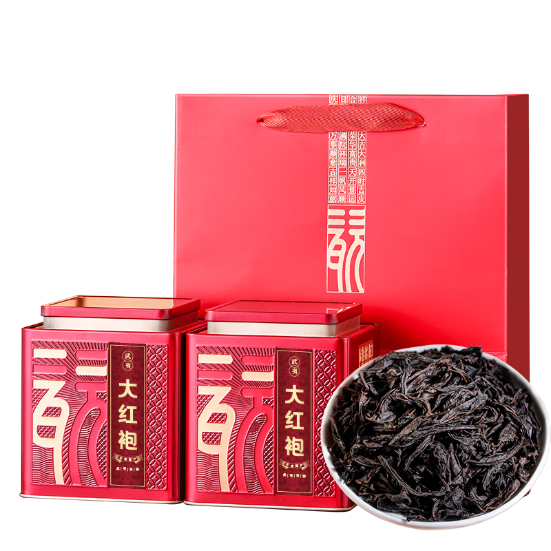 天洲溪茶叶 乌龙茶叶 大红袍 浓香型 武夷原产岩茶自己喝2罐500g