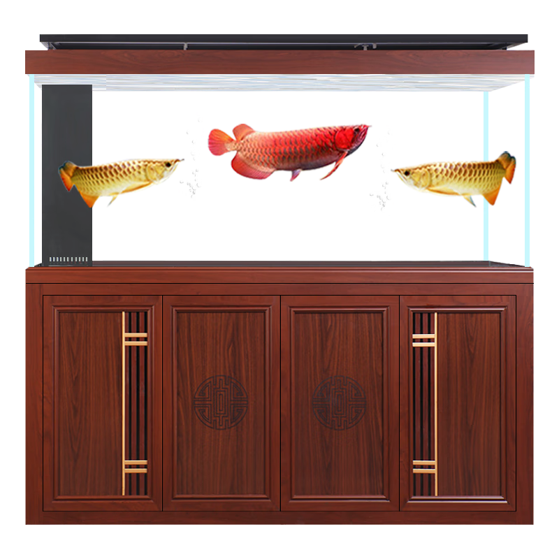 江彩龍魚缸水族箱底過濾客廳大型家用辦公室別墅免換水超白缸2025新款 長120x寬50x缸75x柜85x總高168cm