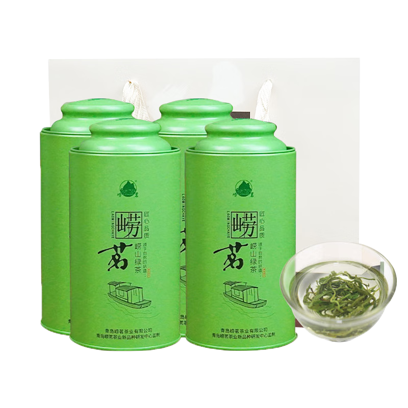 崂茗（laoming）崂山绿茶2024新茶雨前春茶500g罐装叶山东青岛特产特级豆香浓香