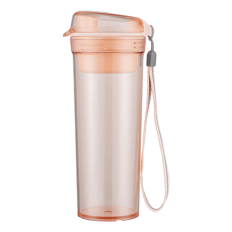 特百惠（Tupperware）晶彩400ml塑料杯男女士学生运动水杯子大容量泡茶杯 粉色