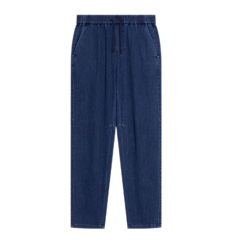 京东京造牛仔裤男裤子男仿针织锥形四季 休闲裤时尚百搭 靛蓝 L