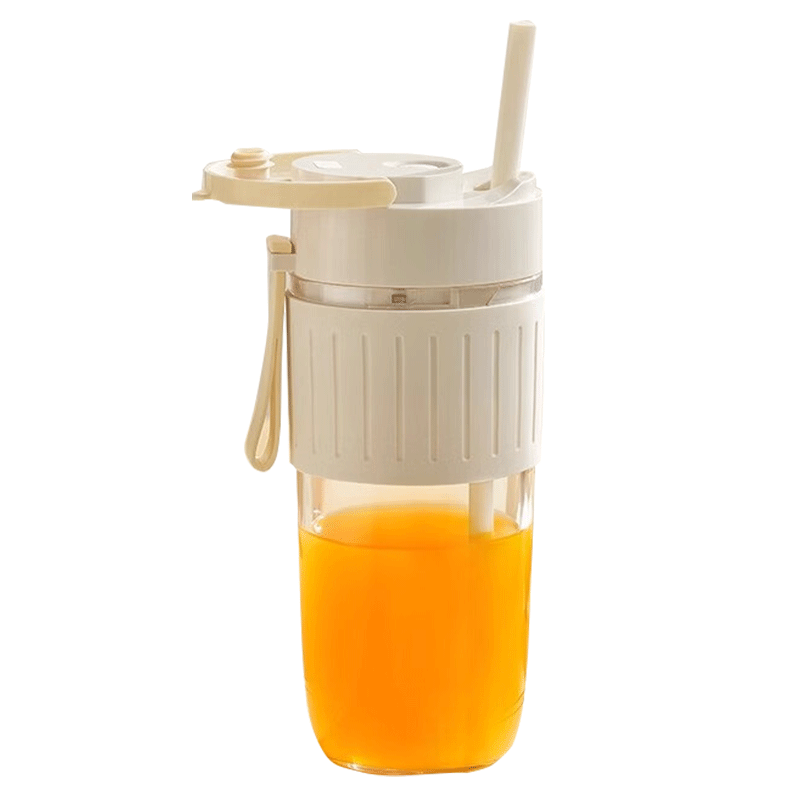 九阳（Joyoung）小型水果榨汁机便携榨汁杯0.35L多功能可碎冰电动无线吸管榨水果汁杯家用可充电式原汁随身杯LJ525 奶油白