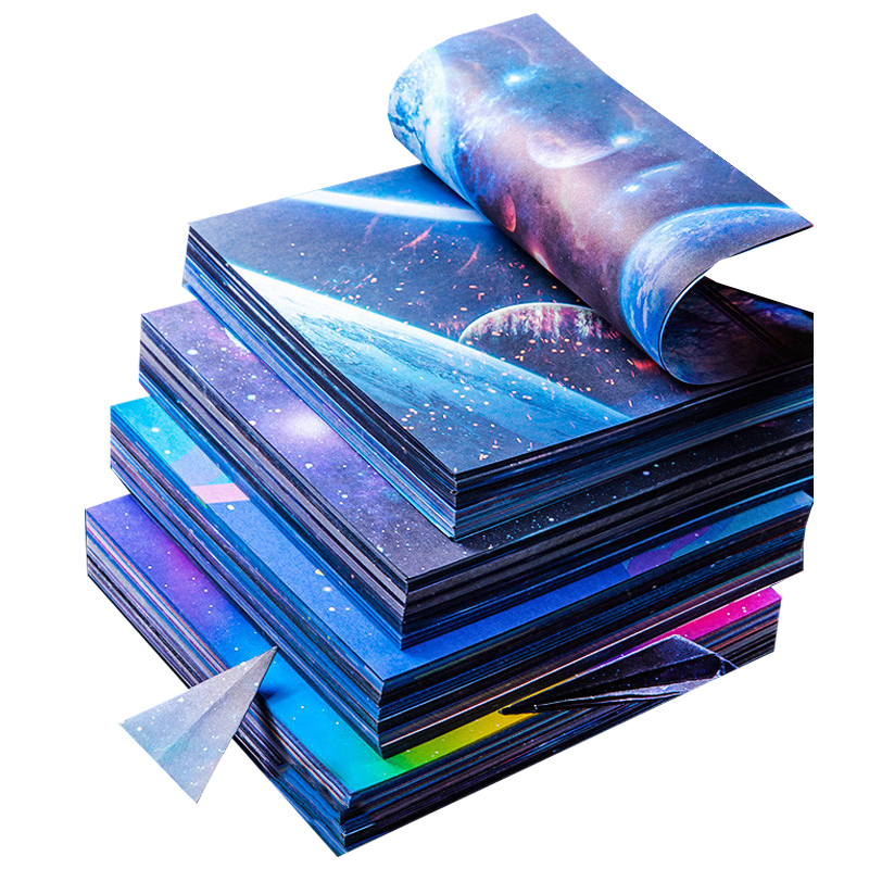 Touch Fish 手工折紙千紙鶴十二星座宇宙星空DIY彩紙學生益智剪紙材料 漸變星座/50張/15cm